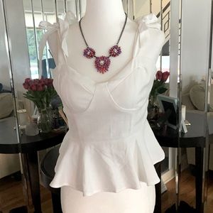 White summer peplum top. New w/o tags